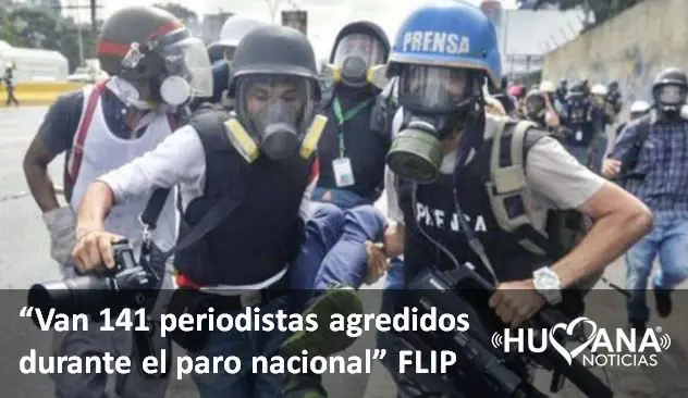 141 PERIODISTAS AGREDIDOS DURANTE EL PARO NACIONAL DENUNCIO LA FLIP